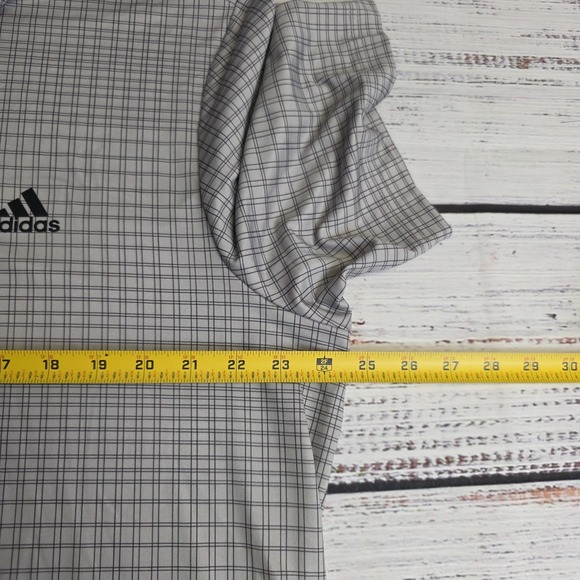 Adidas Golf Men's XL Ultimate 365 Polo Shirt Polyester Spandex Gray Plaid - Picture 7 of 10